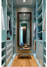 Параллельная гардеробная комната с большим зеркалом Ейск